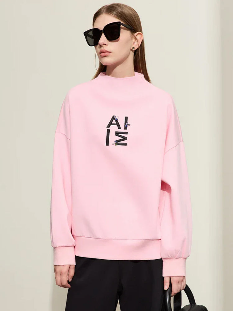 Minimalism Half-High Neck Sweatshirt