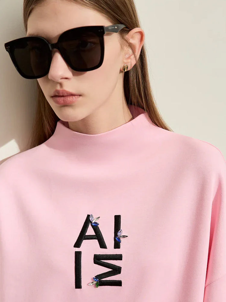 Minimalism Half-High Neck Sweatshirt