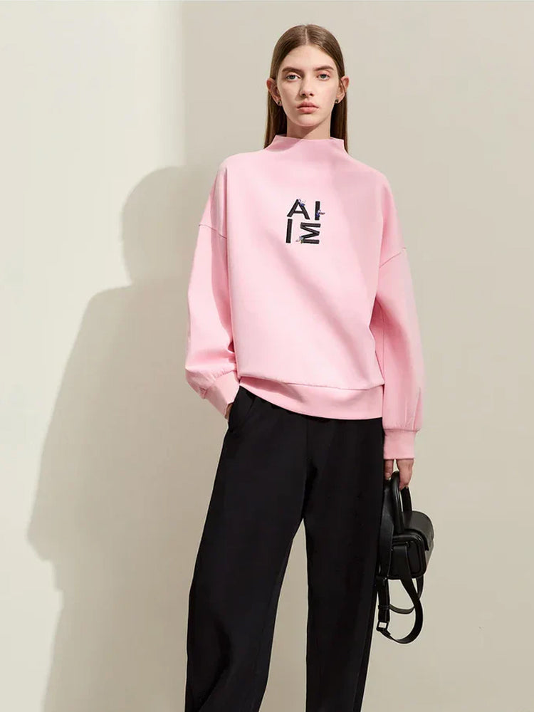 Minimalism Half-High Neck Sweatshirt