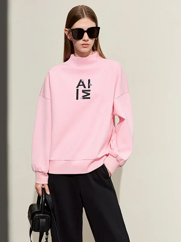 Minimalism Half-High Neck Sweatshirt