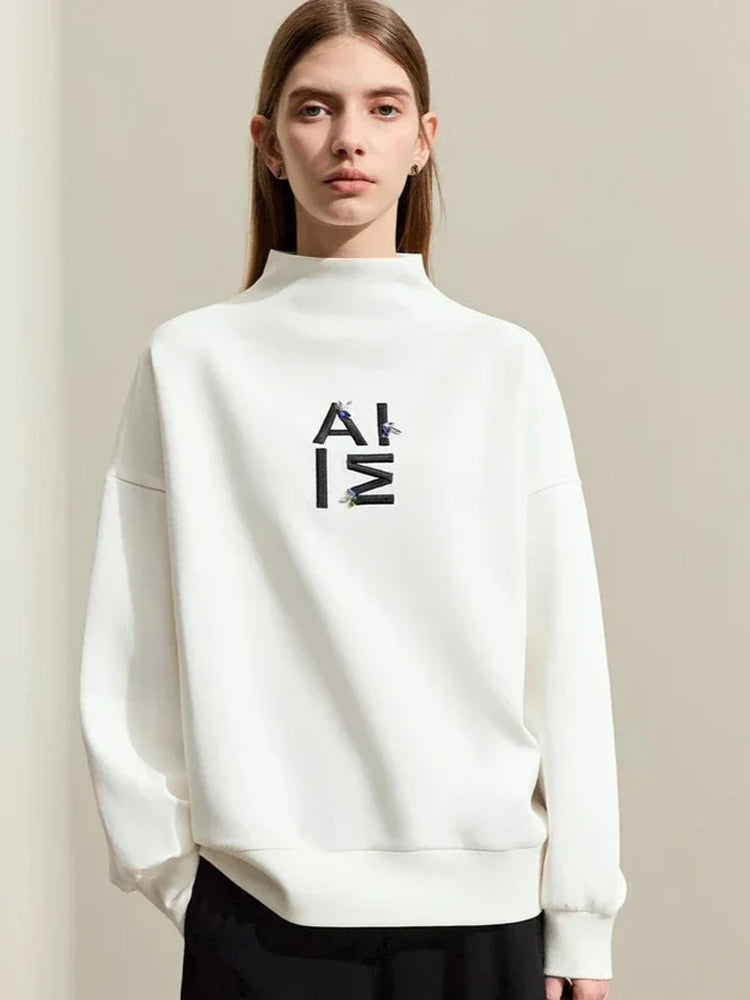 Minimalism Half-High Neck Sweatshirt