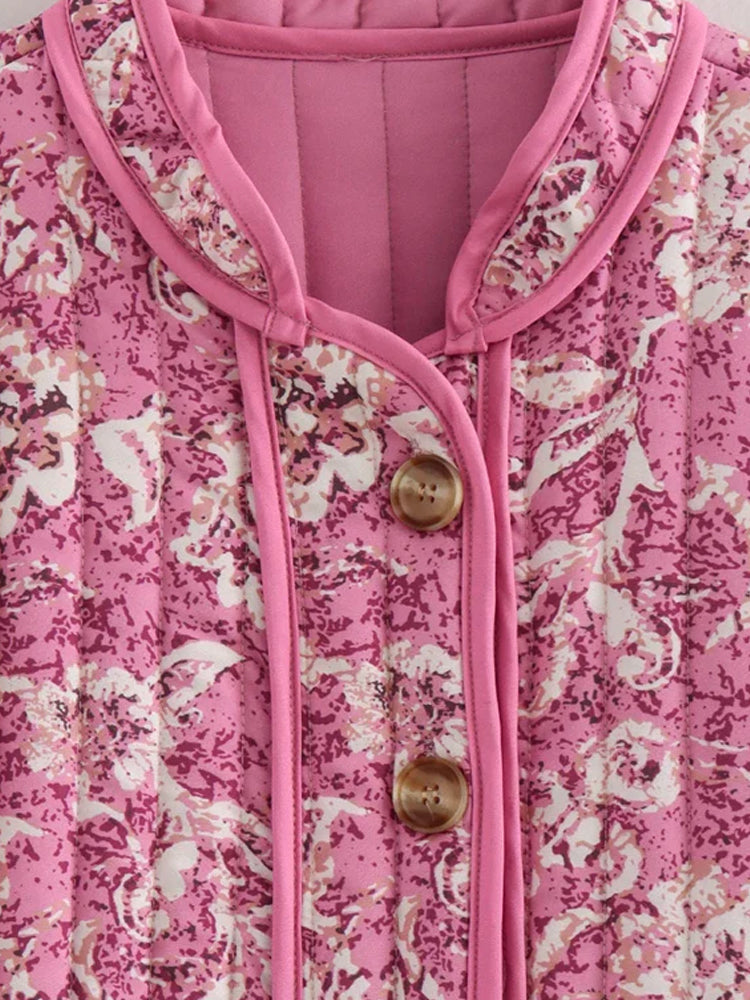 Quilted Floral Print Jacket