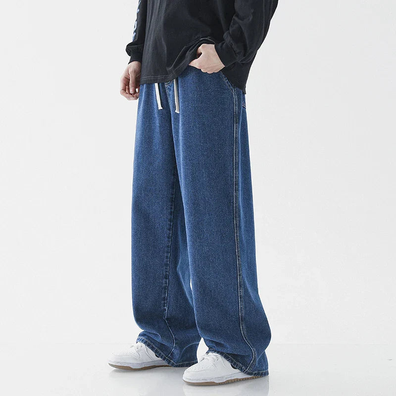 Juno's Casual Baggy Wide-Leg Denim Jeans