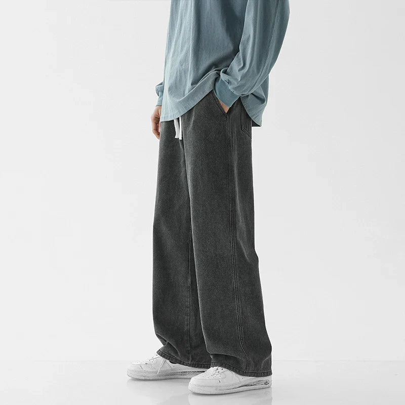 Juno's Casual Baggy Wide-Leg Denim Jeans