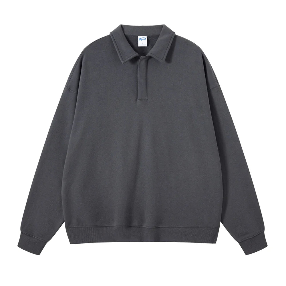 Junos Loose Sweatshirts with Turn-Down Collar Pullovers