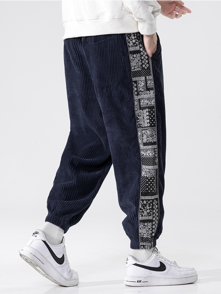 Soft Corduroy Paisley Pants