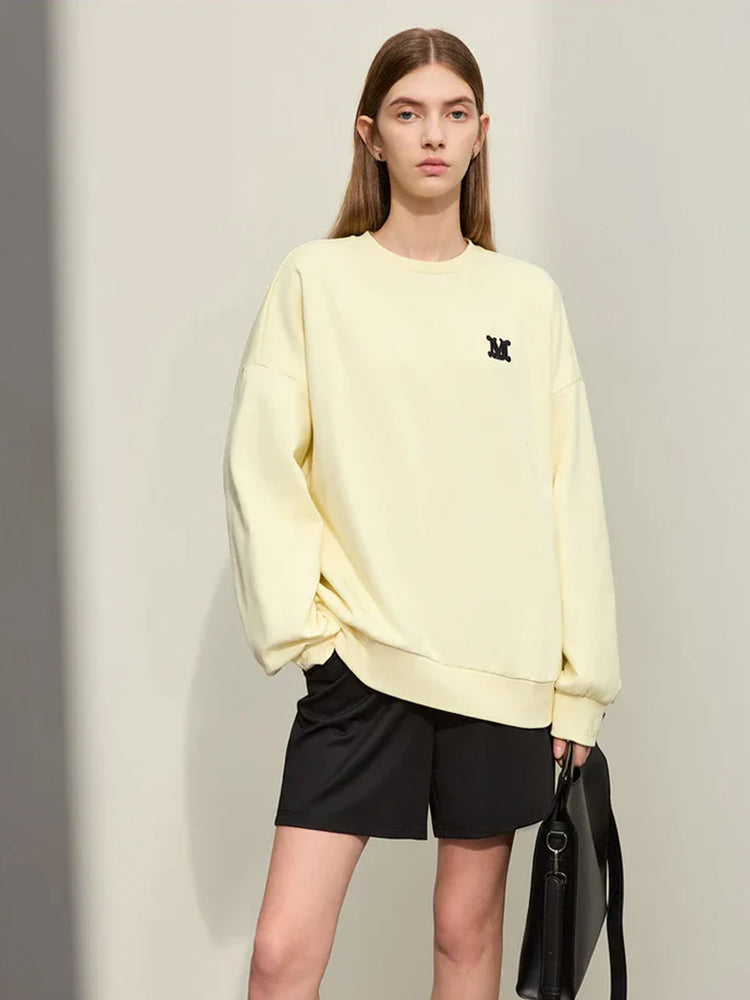 Minimalism Loose Embroidery Sweatshirt