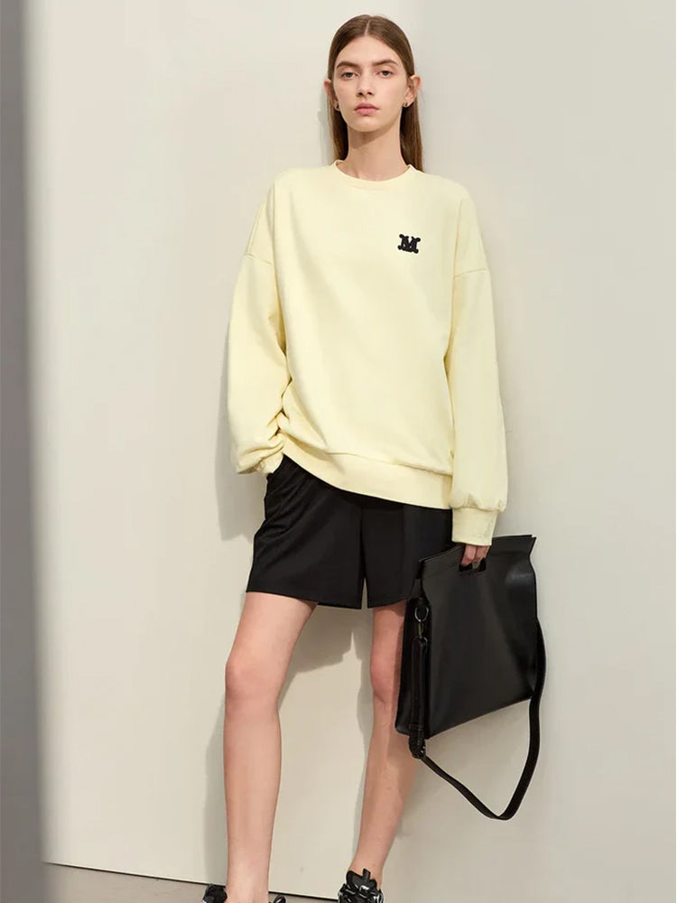 Minimalism Loose Embroidery Sweatshirt