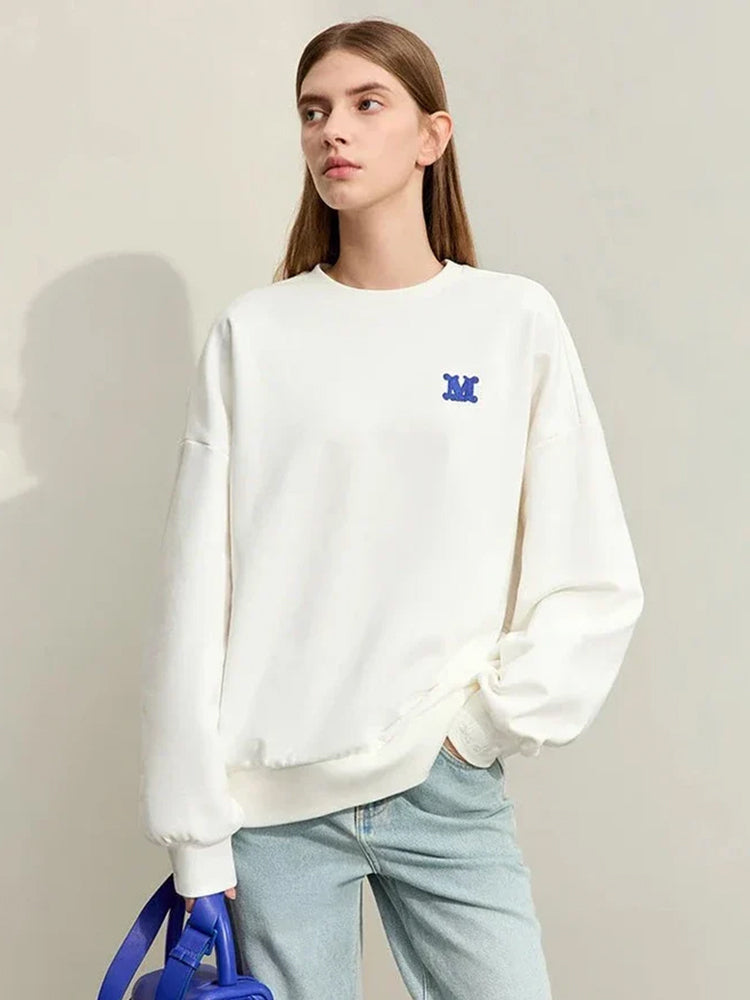 Minimalism Loose Embroidery Sweatshirt