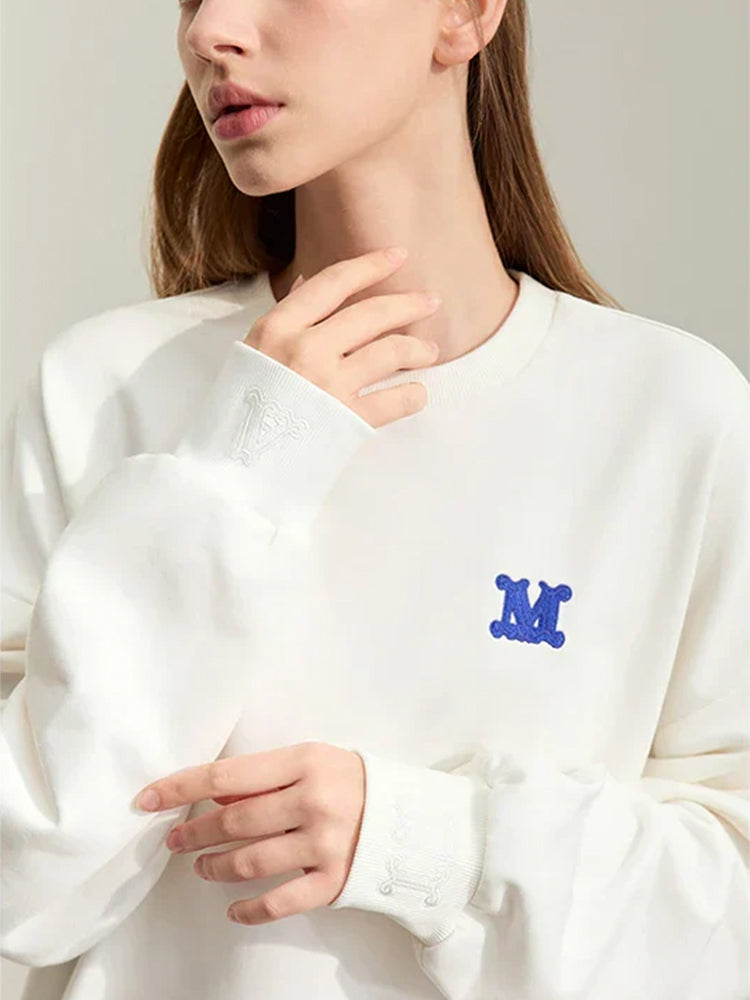 Minimalism Loose Embroidery Sweatshirt