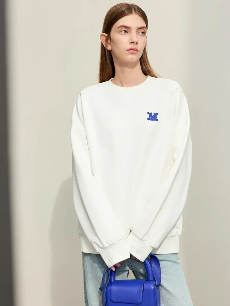 Minimalism Loose Embroidery Sweatshirt