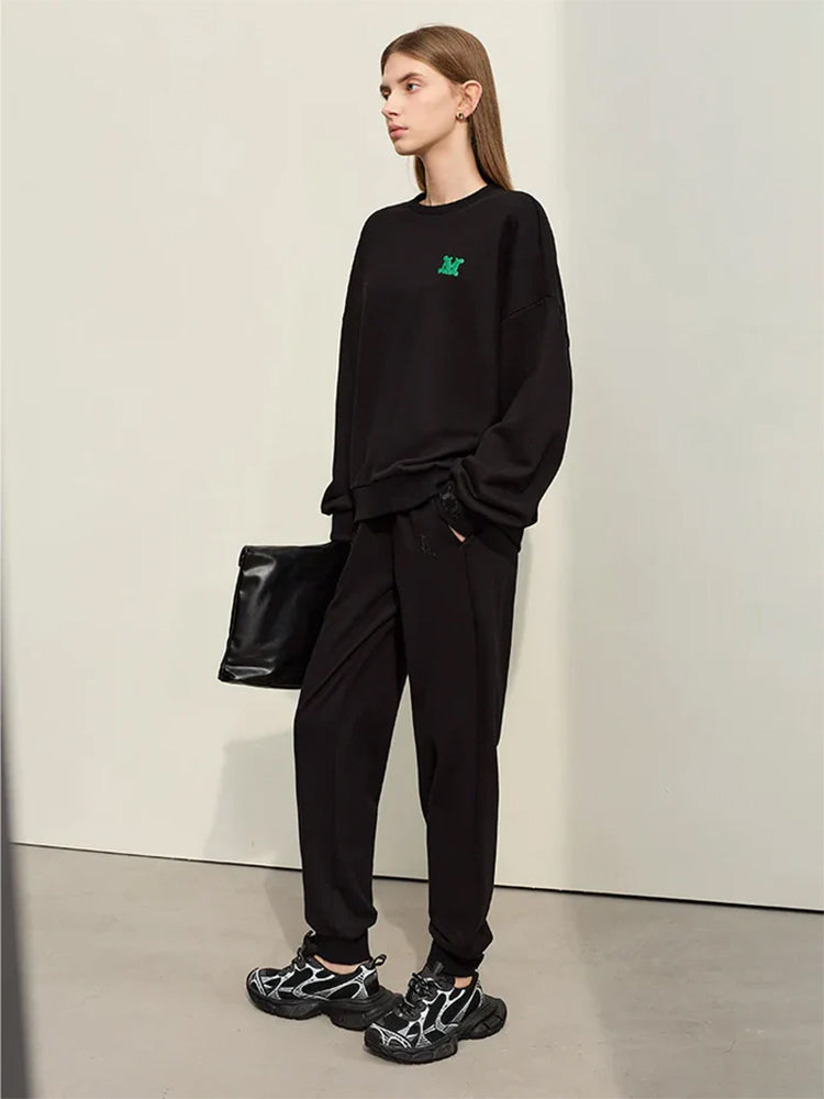 Minimalism Loose Embroidery Sweatshirt