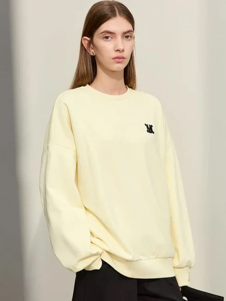 Minimalism Loose Embroidery Sweatshirt