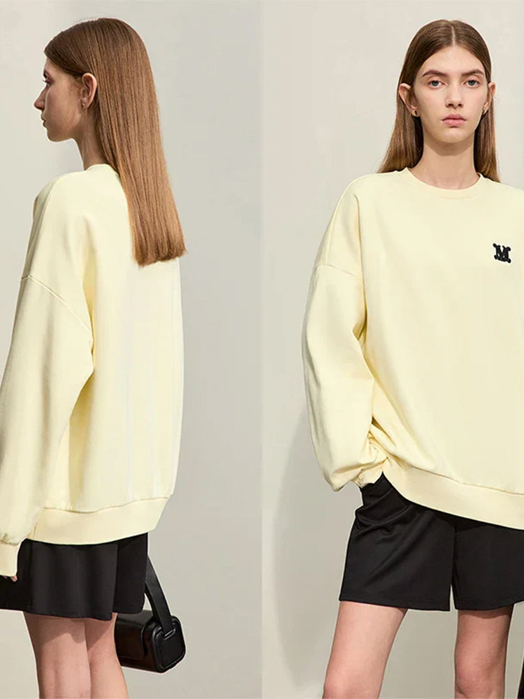 Minimalism Loose Embroidery Sweatshirt