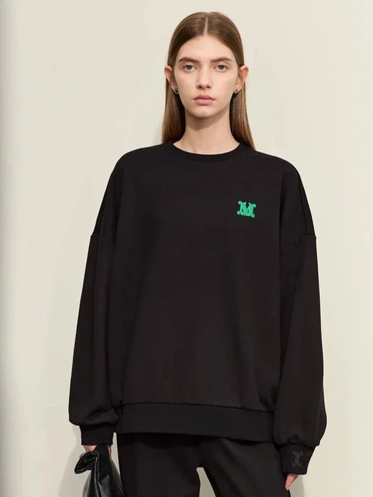 Minimalism Loose Embroidery Sweatshirt