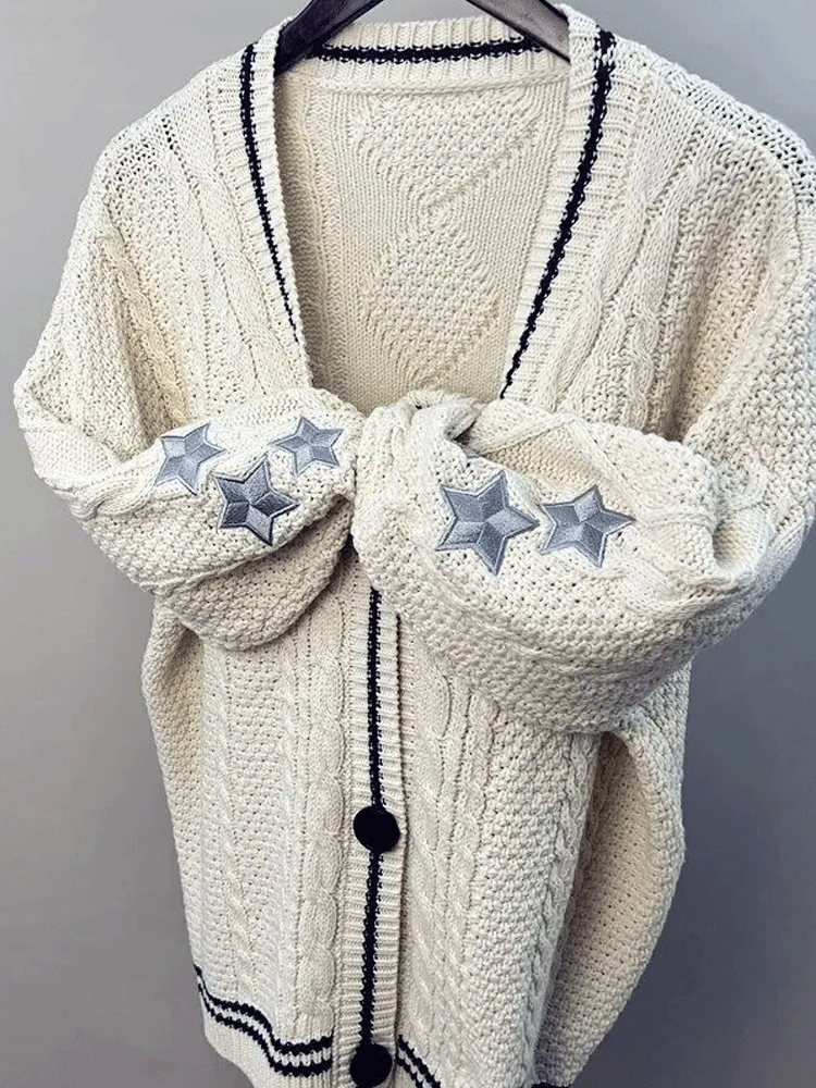 Vintage Embroidery Star Sweater