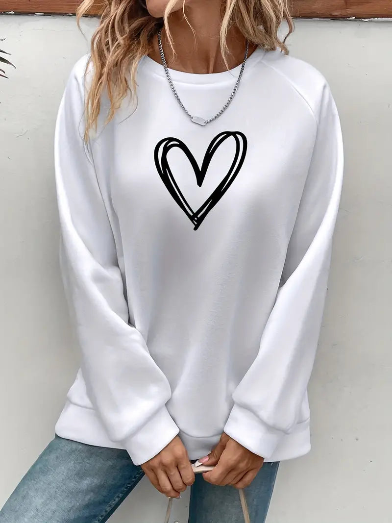 Azula Heart Print Sweater