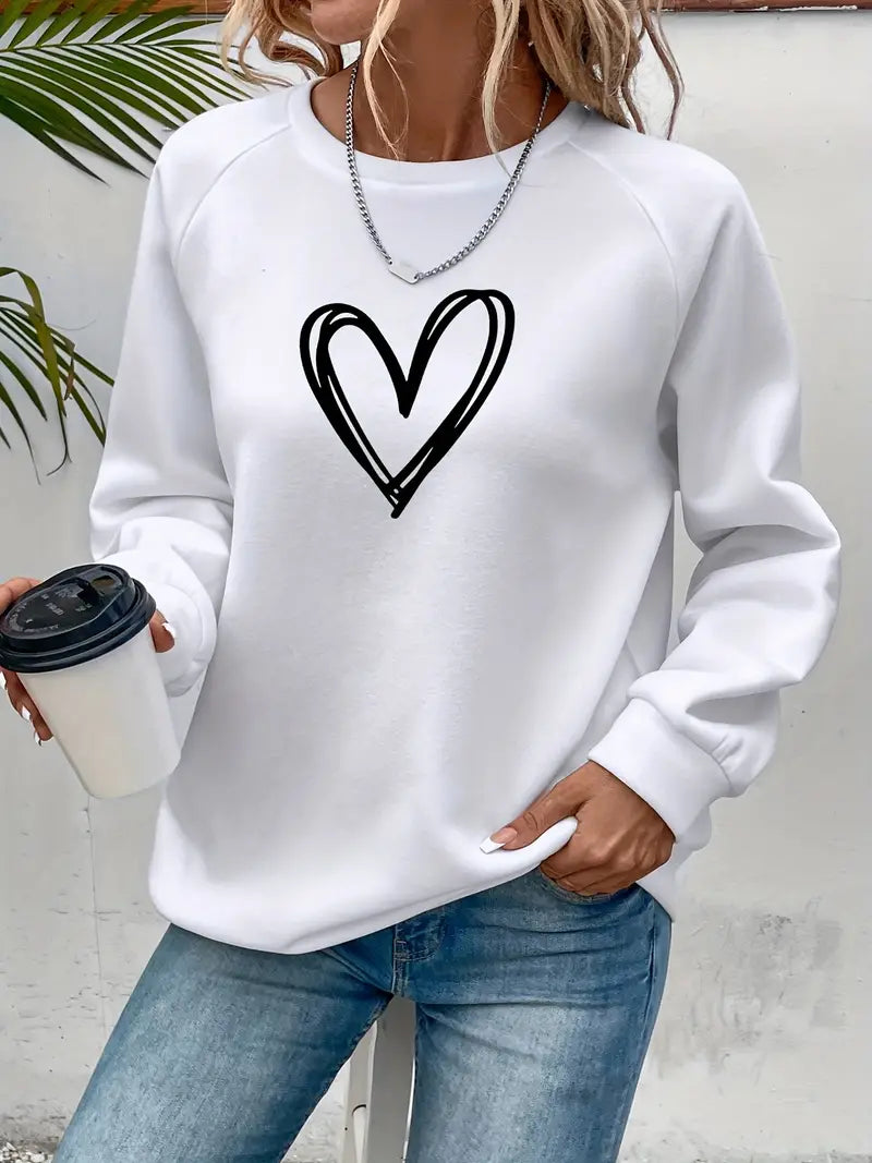 Azula Heart Print Sweater