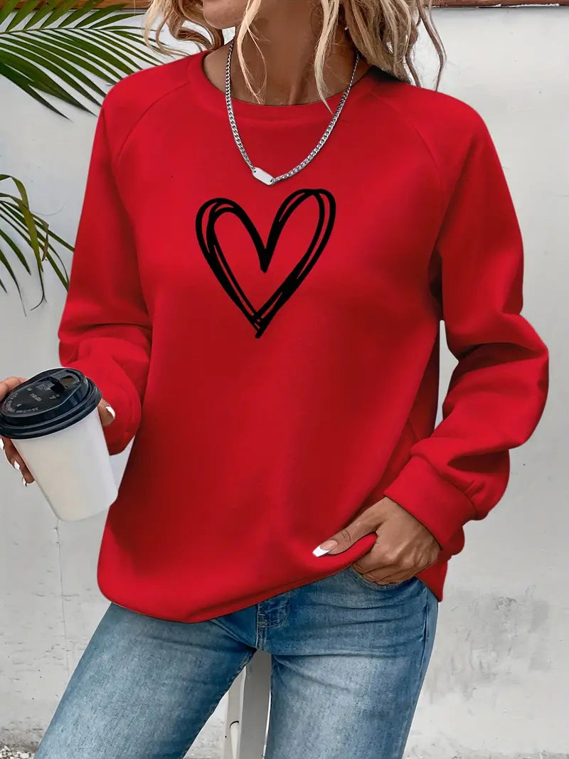 Azula Heart Print Sweater