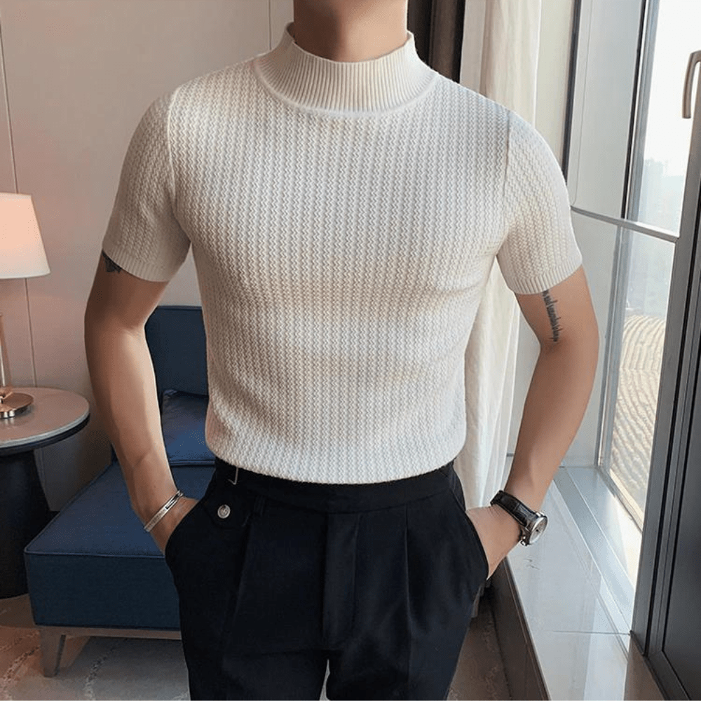 Achilles Short-Sleeved Short Turtleneck Shirt