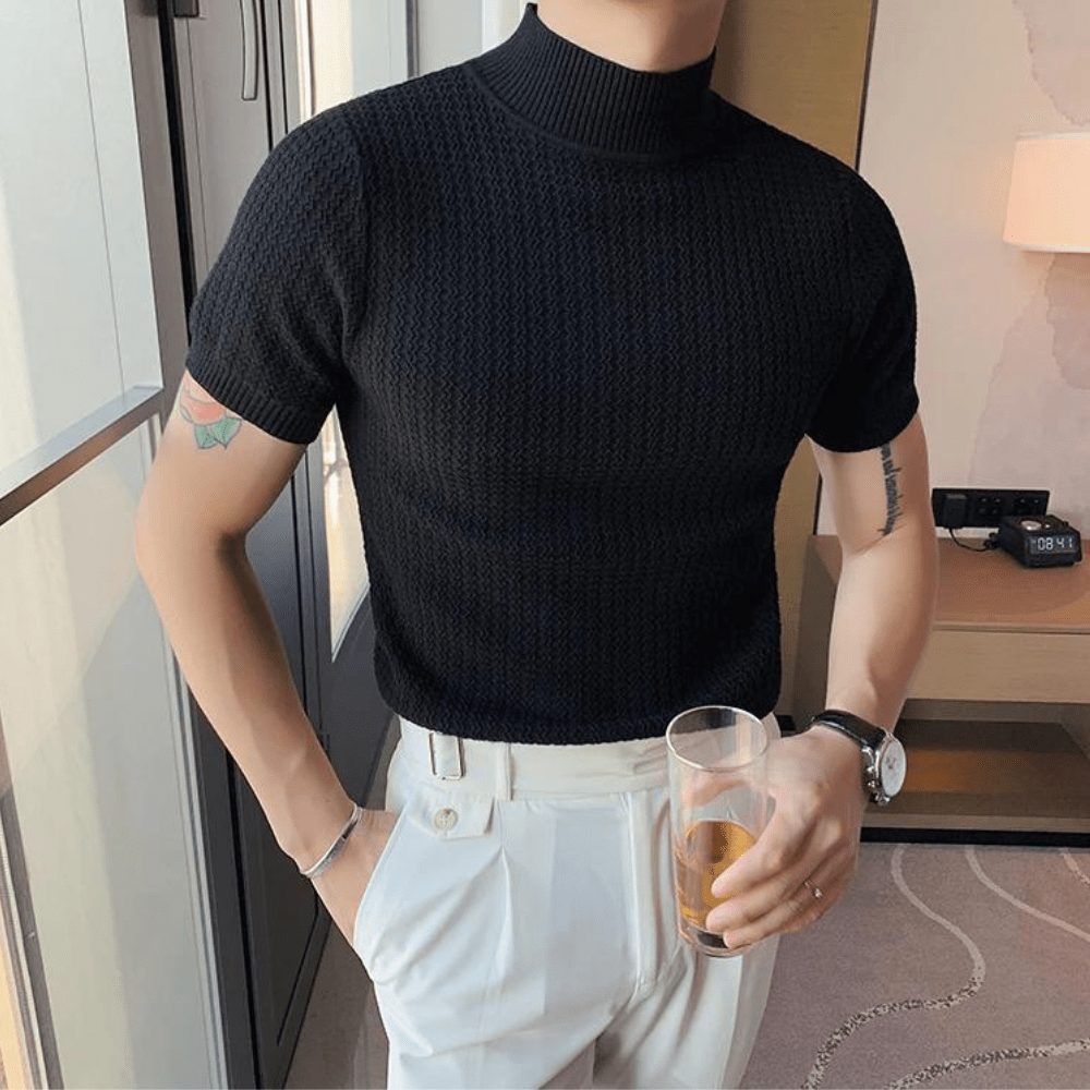 Achilles Short-Sleeved Short Turtleneck Shirt