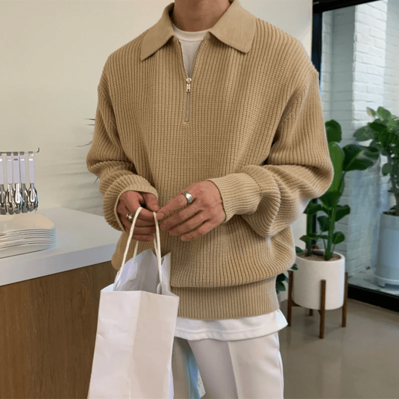 Cesaure Quarter-Zip Collar Sweater