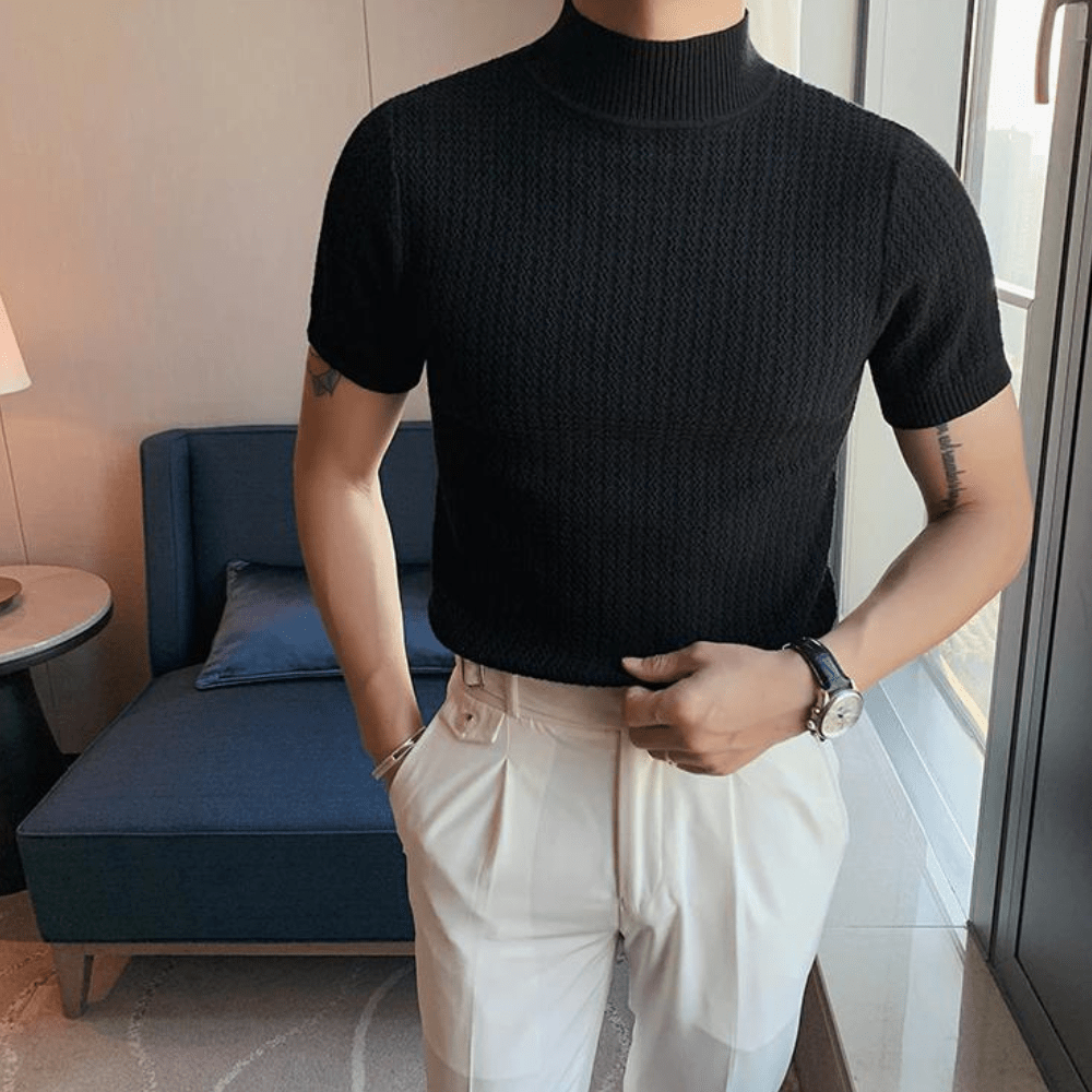 Achilles Short-Sleeved Short Turtleneck Shirt