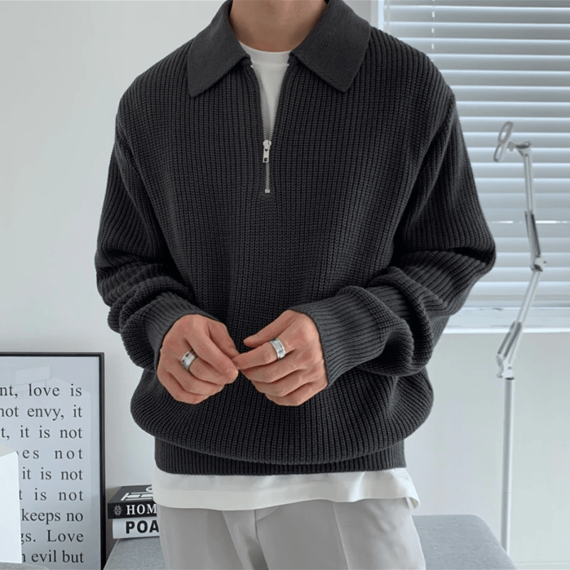 Cesaure Quarter-Zip Collar Sweater