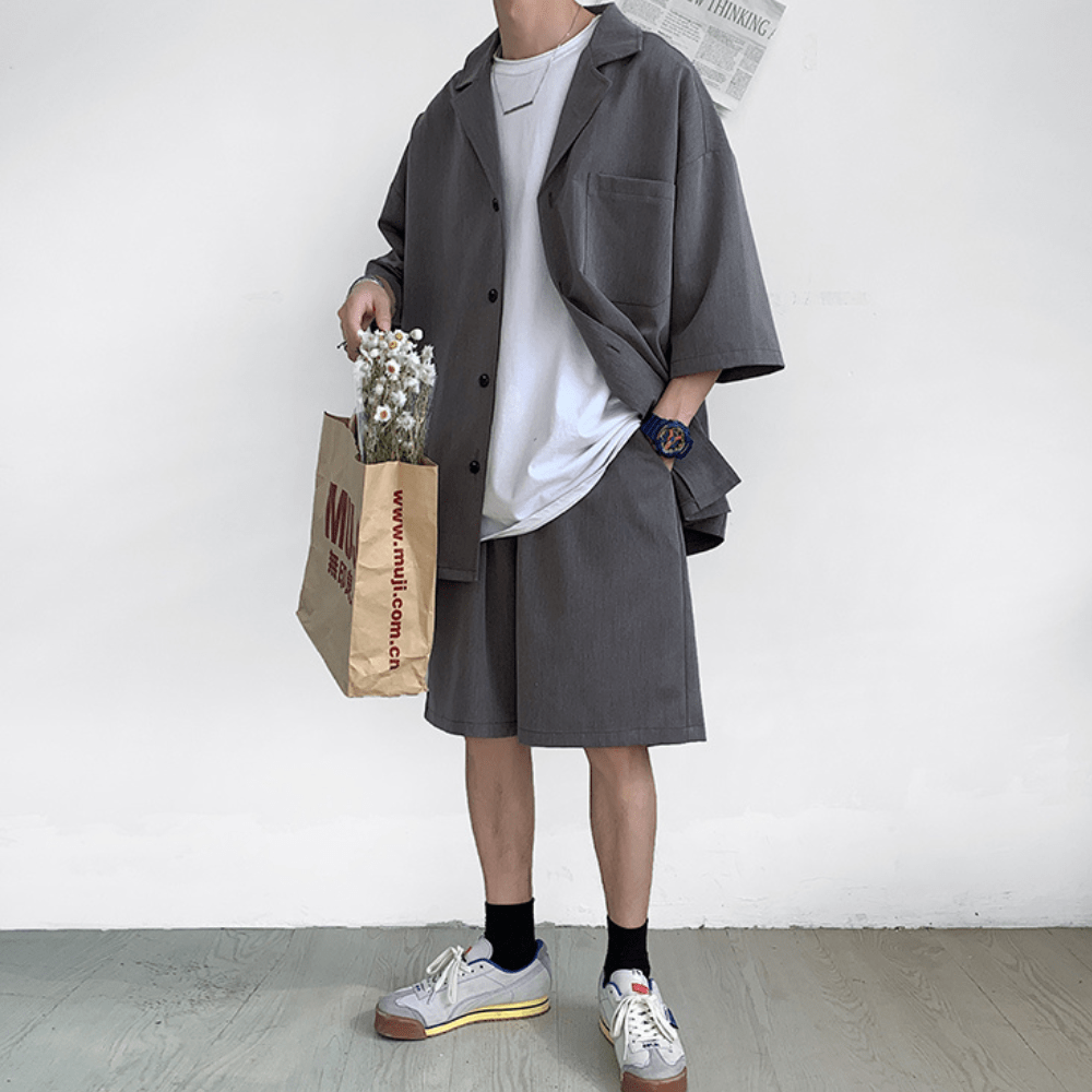 Eazy Relaxed Oversized Shirt and Shorts Set