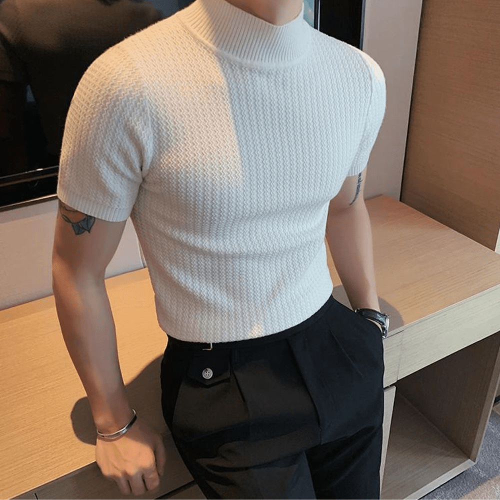 Achilles Short-Sleeved Short Turtleneck Shirt