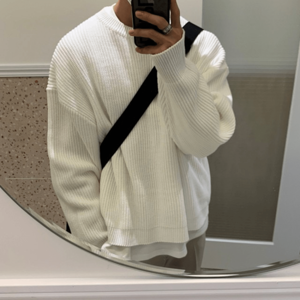 Bizra Ribbed Crew Neck Sweater