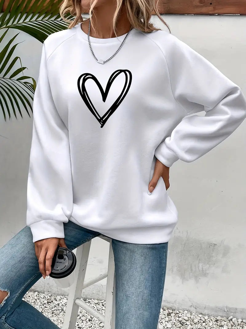 Azula Heart Print Sweater