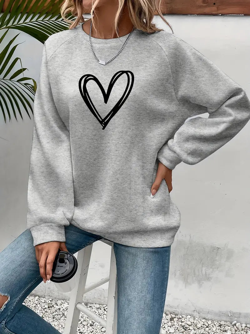 Azula Heart Print Sweater