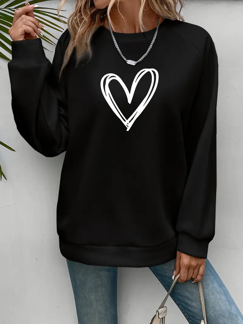 Azula Heart Print Sweater