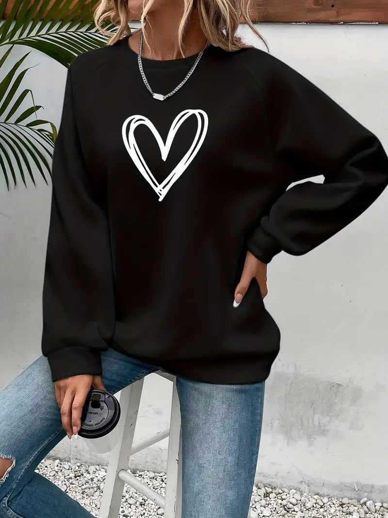 Azula Heart Print Sweater