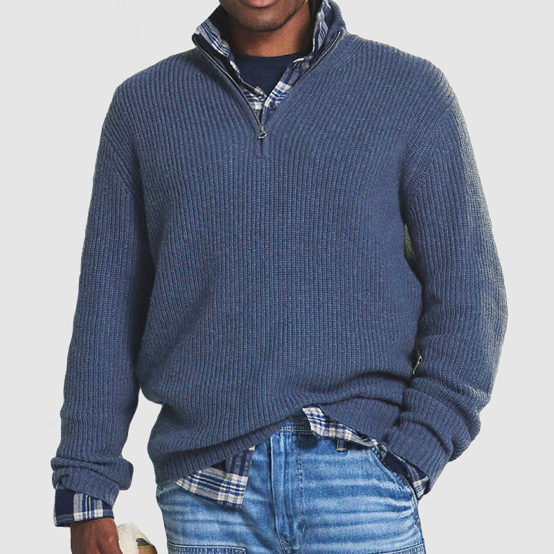 Classic Men's Business Casual Sweater Quarter Zip