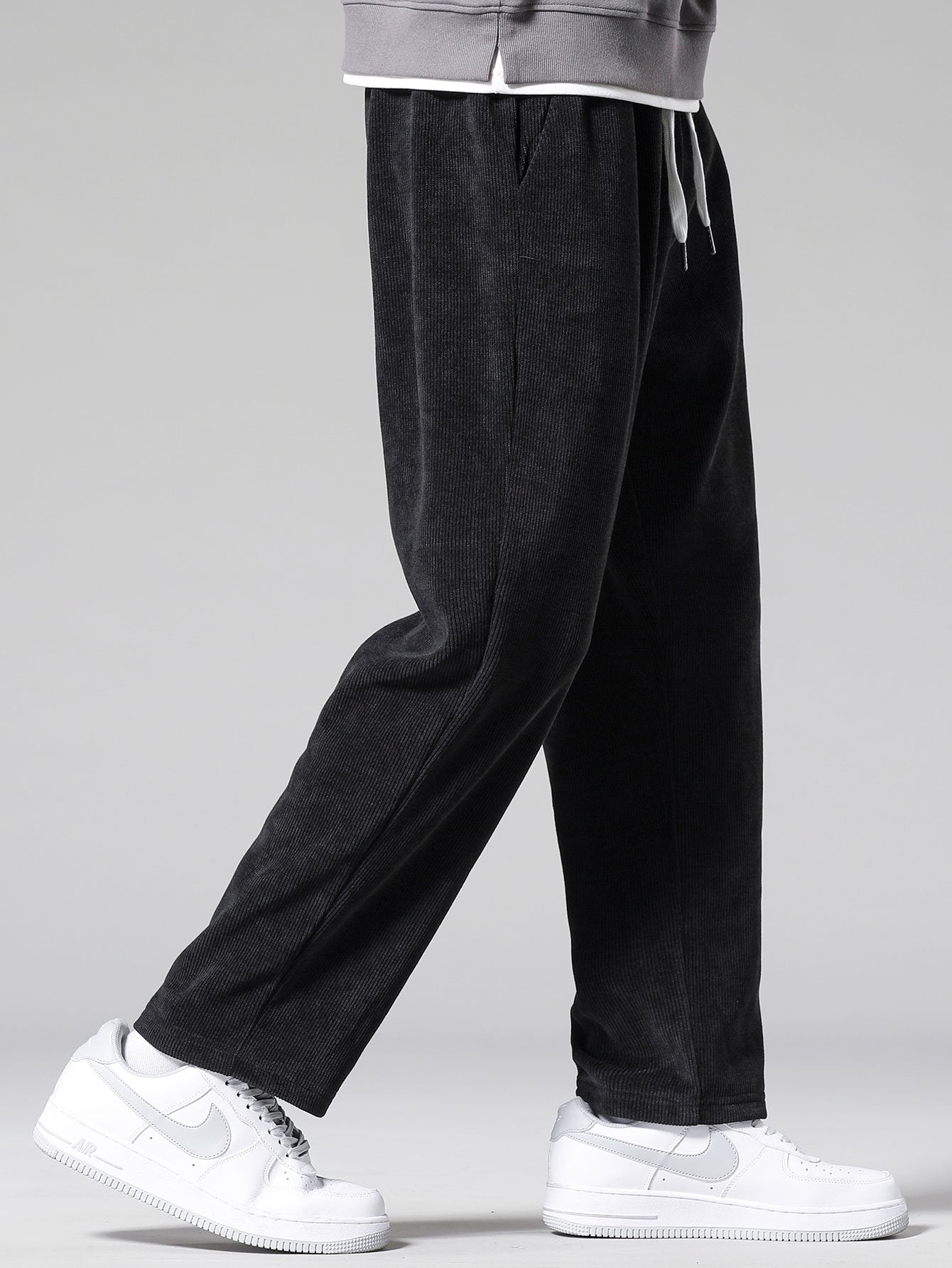 Relaxed Straight Leg Corduroy Pants