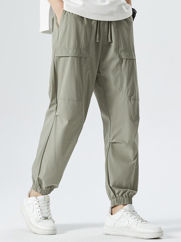 Raydon Elastic Waist Parachute Cargo Pants