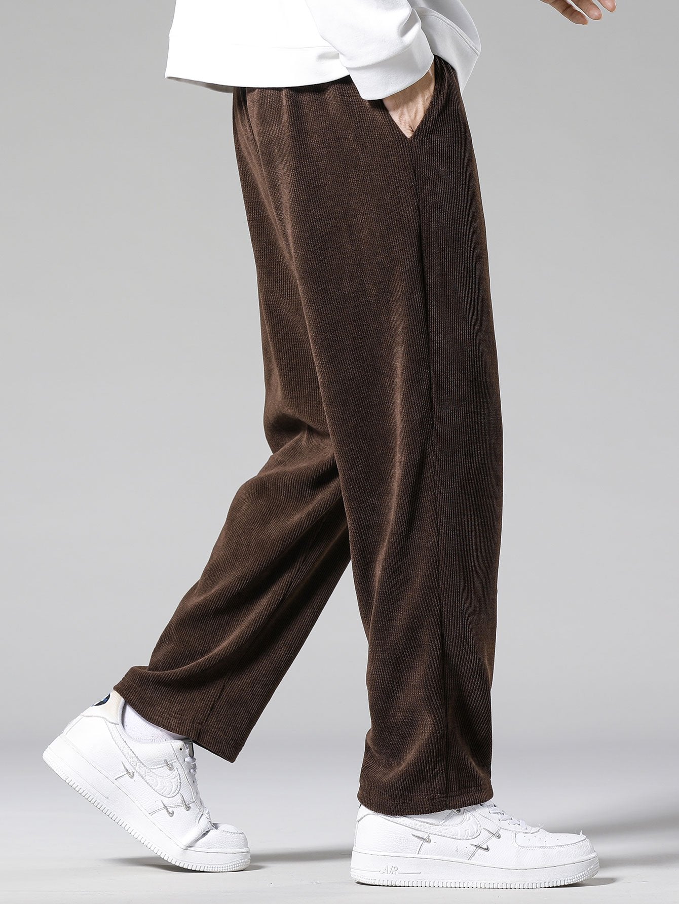 Relaxed Straight Leg Corduroy Pants