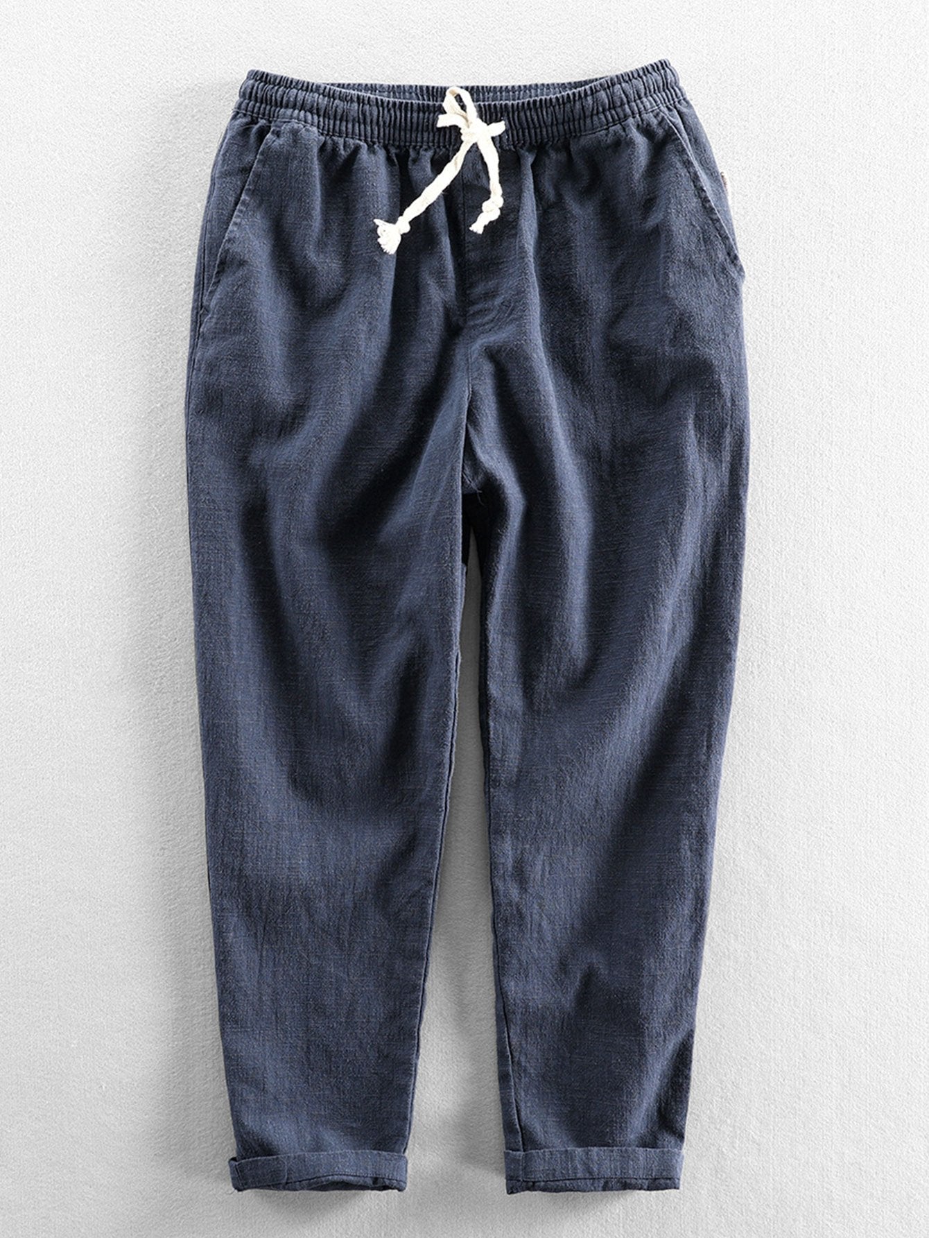 Classic Linen Cotton Cropped Pants