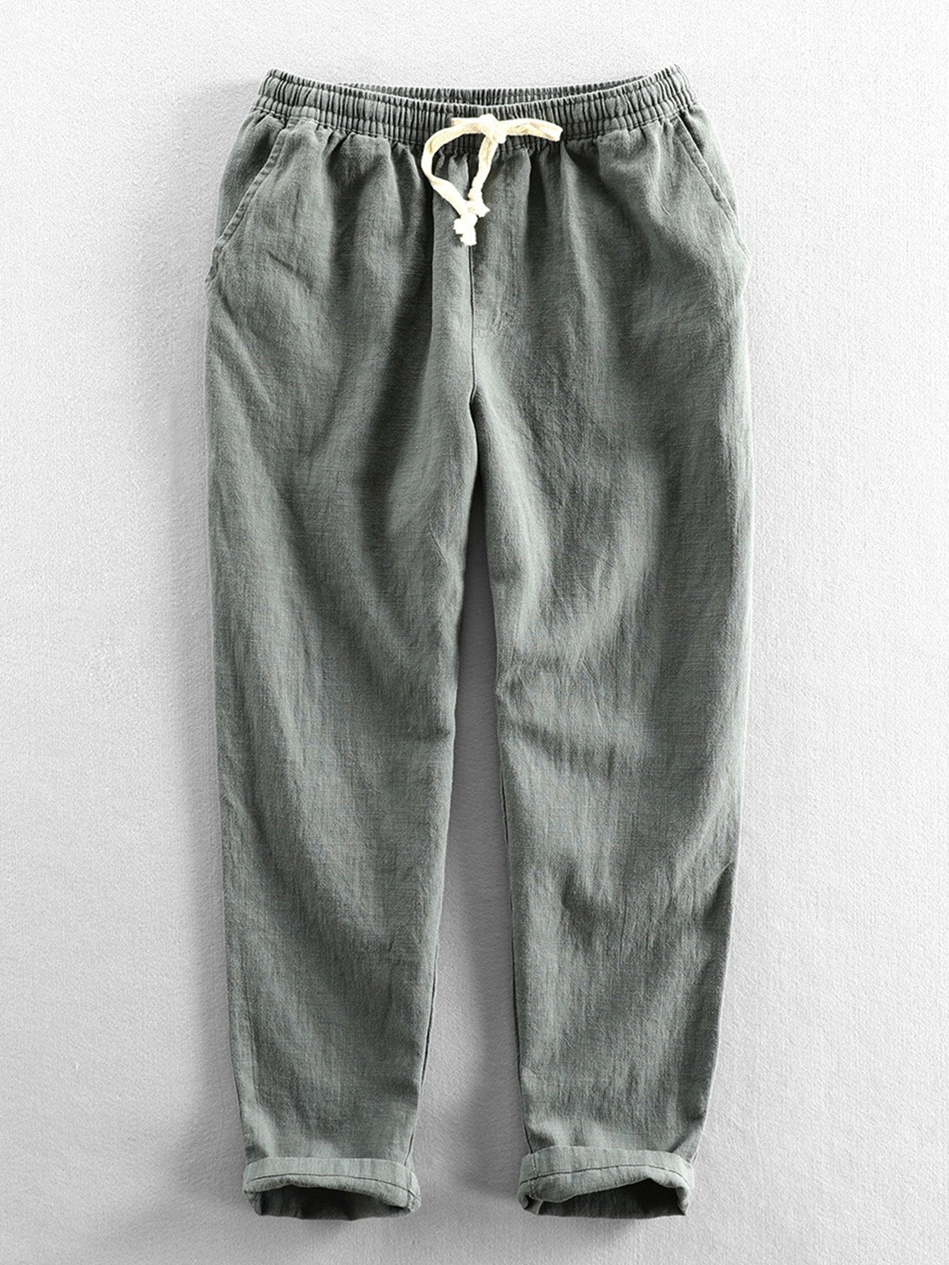 Classic Linen Cotton Cropped Pants