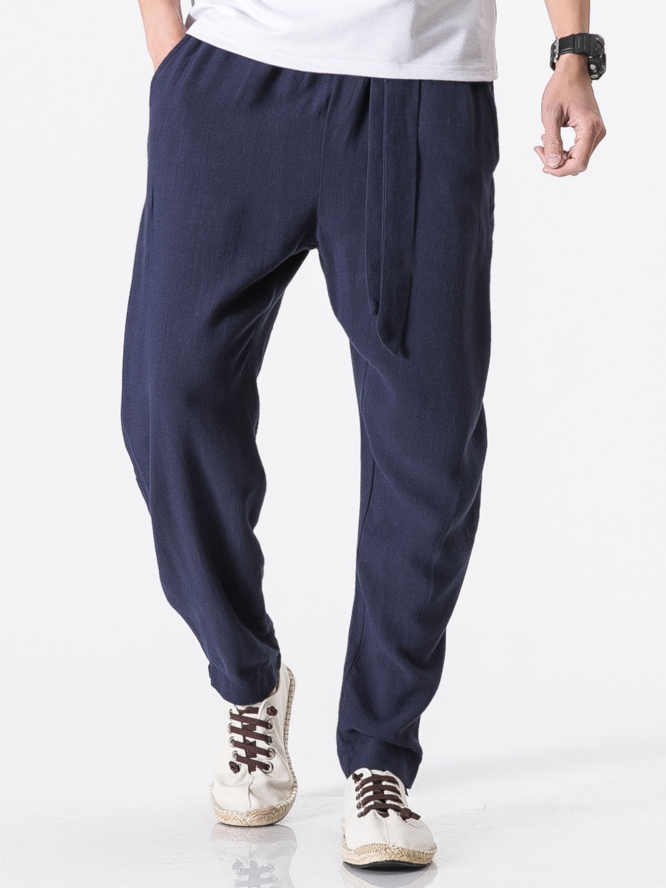 Detachable Belt Relaxed Linen Harem Pants