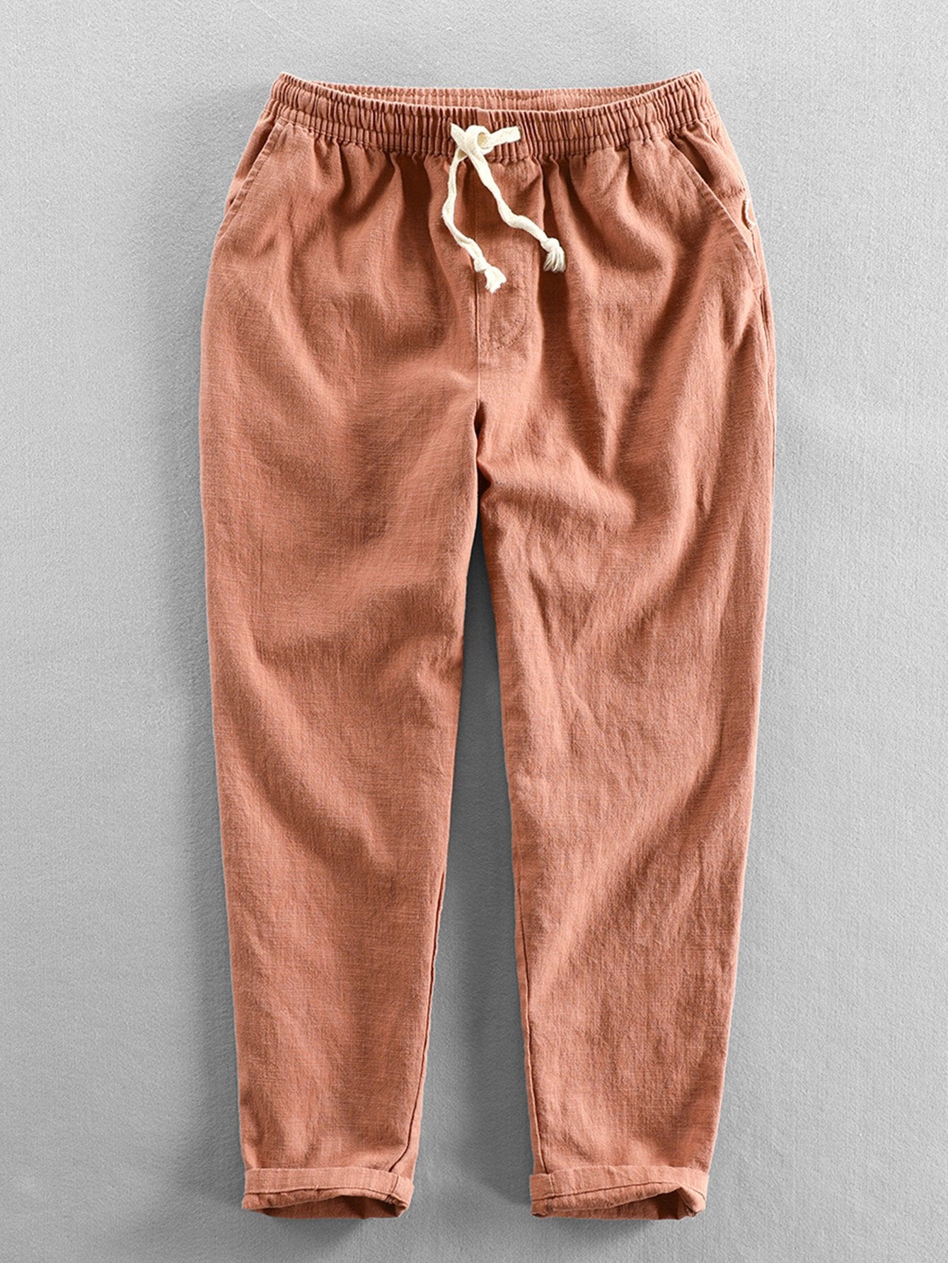 Classic Linen Cotton Cropped Pants