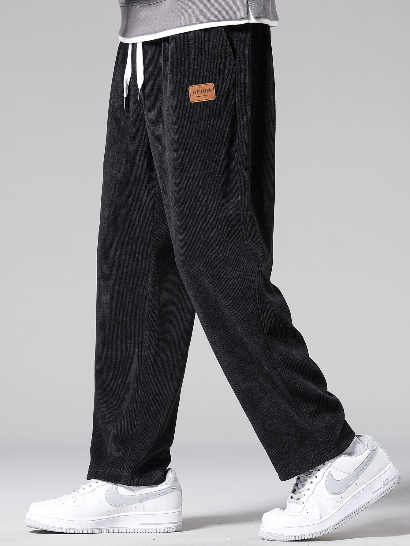 Relaxed Straight Leg Corduroy Pants