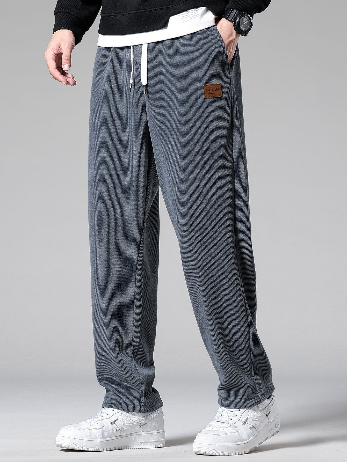 Relaxed Straight Leg Corduroy Pants