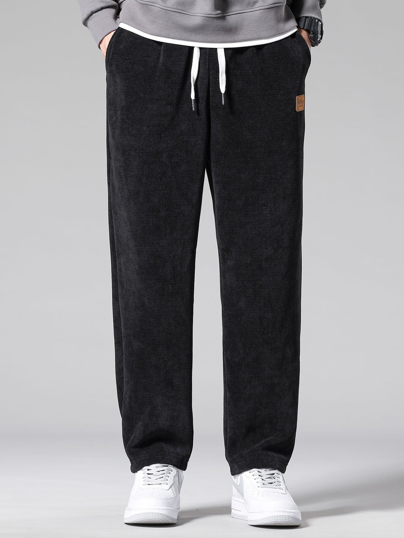 Relaxed Straight Leg Corduroy Pants