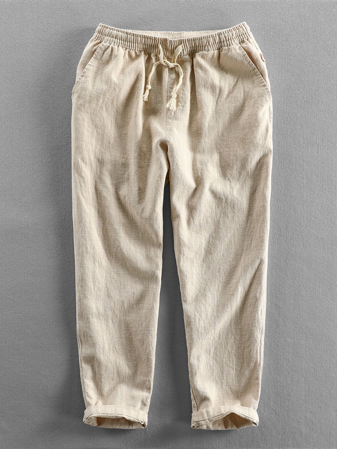 Classic Linen Cotton Cropped Pants