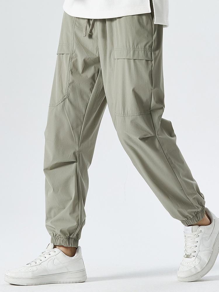 Raydon Elastic Waist Parachute Cargo Pants